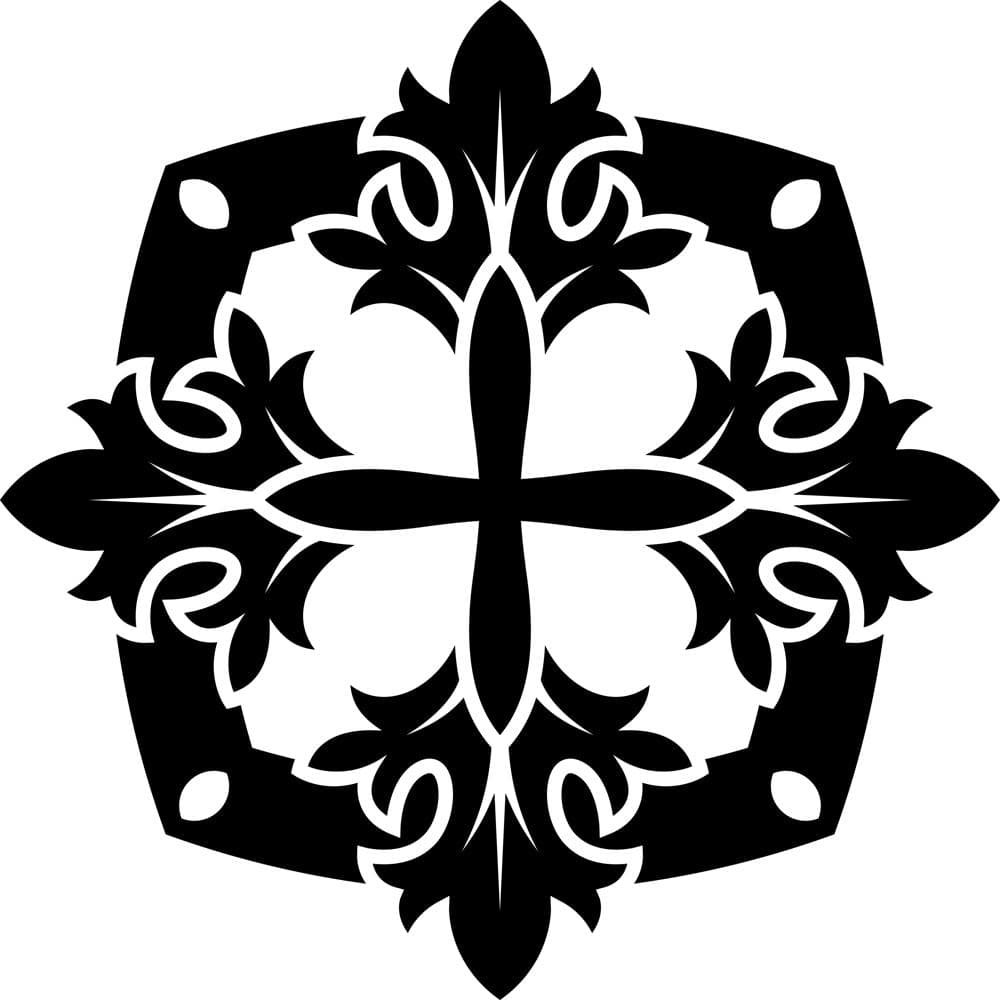 Diseño Vectorial de Mandala de Cruz Floral para Corte Láser