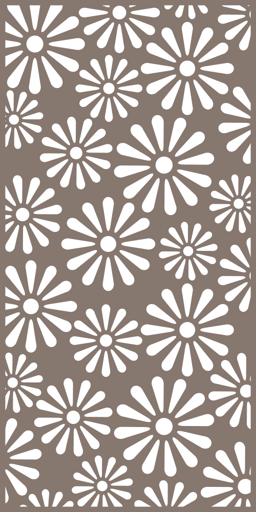 Floral Daisy Decorative Screen Panel Vector Design