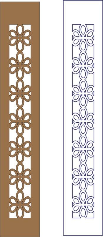 Floral Decorative Lattice Panel Vector - DXF File for Laser Cutting