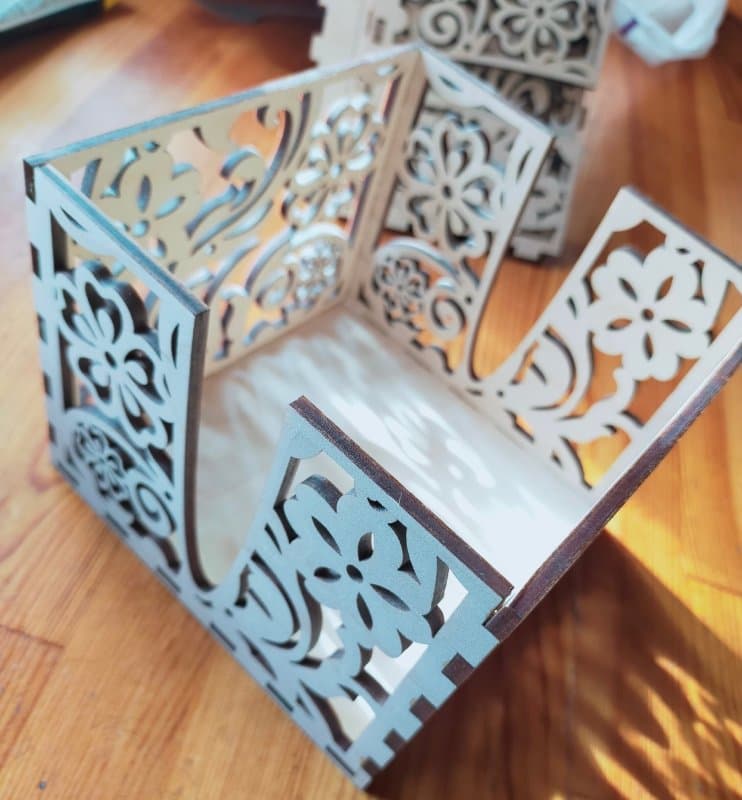 Floral Decorative Napkin Holder Laser Cut Vector File
