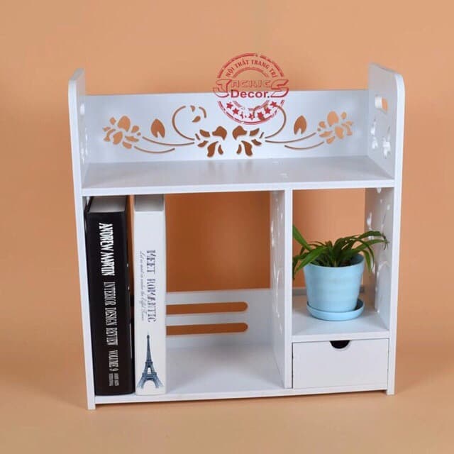 Floral Desktop Organizer Shelf Laser Cut Vector File