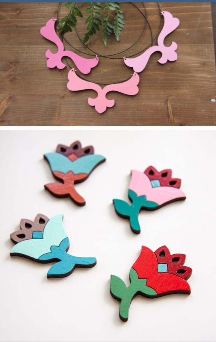 Floral Hanging Ornaments Laser Cut File - Free SVG Vector