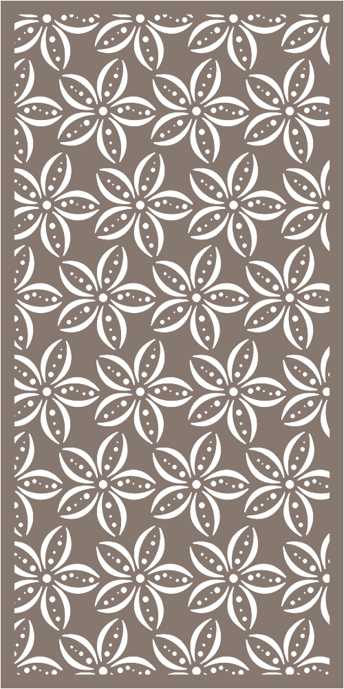 Floral Lattice Decorative Screen Panel Vector Design