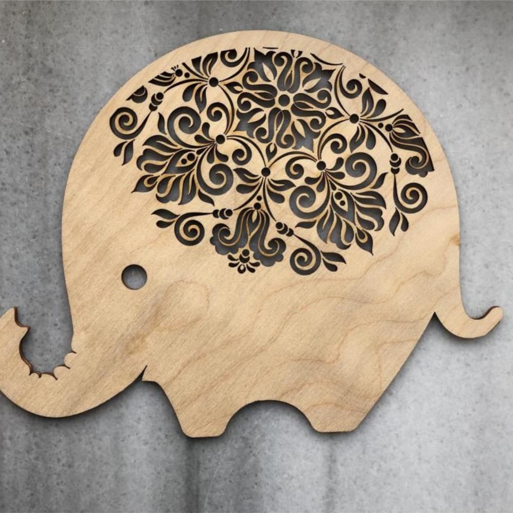 Floral Mandala Elephant Laser Cut Vector Design