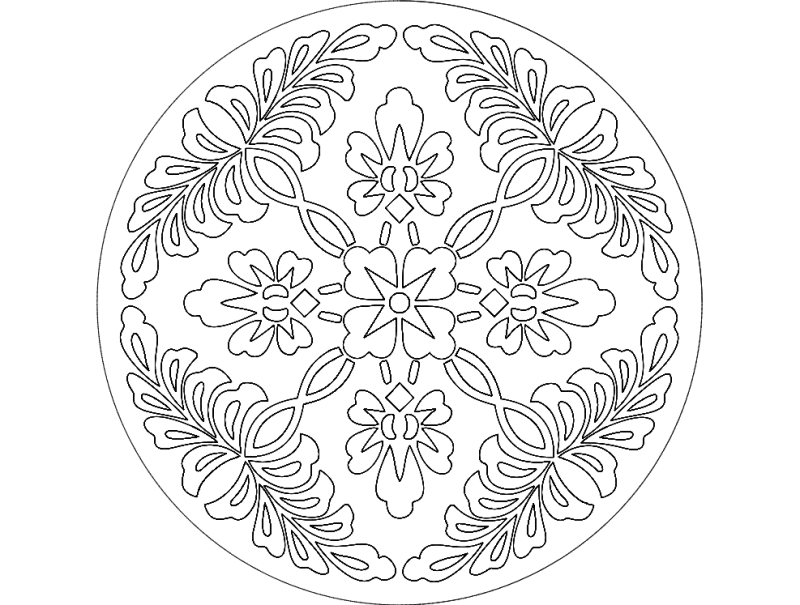 Floral Mandala Vector Design for Laser Cutting DXF