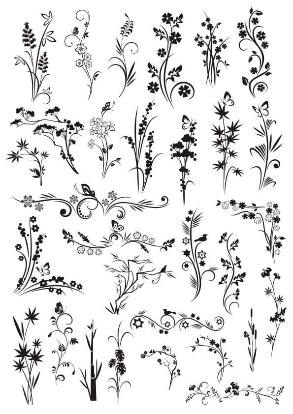 Floral Ornaments and Decorative Swirls Vector Pack