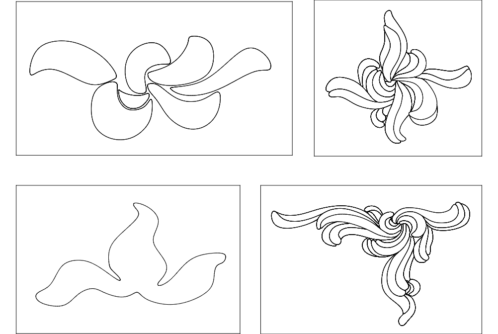 Floral Ornate Flourish Collection DXF Vector Files