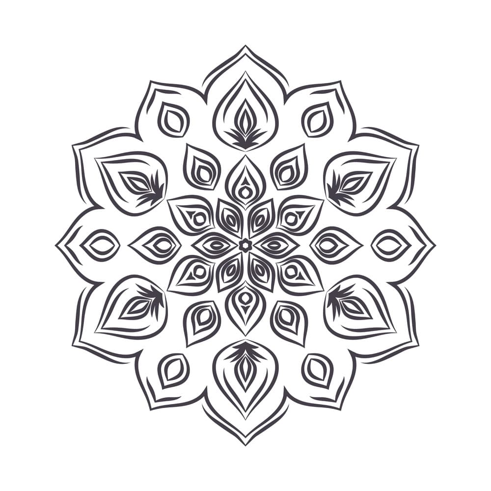 Diseño Vectorial de Mandala de Pétalos Florales para Corte Láser