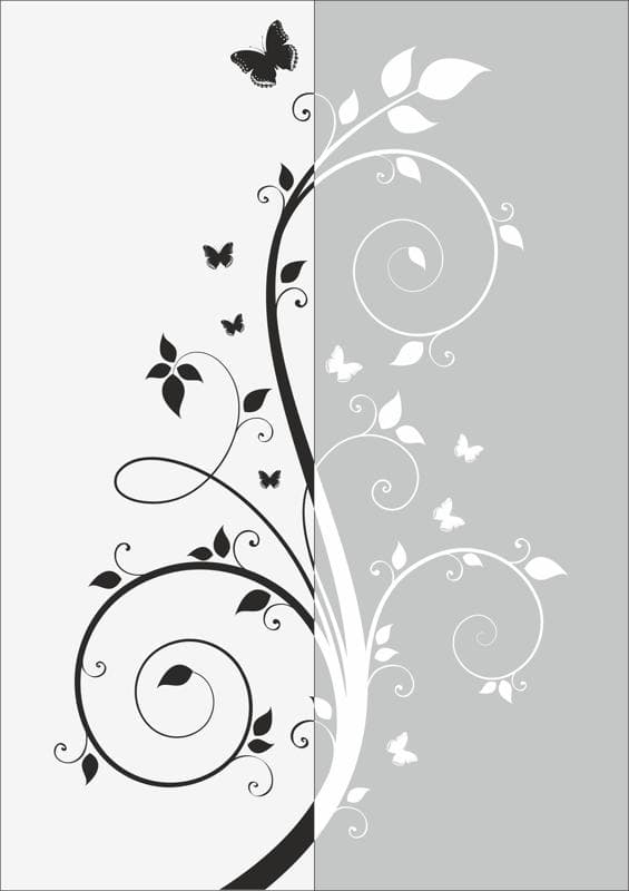 Floral Swirl with Butterflies Vector Design for Laser Cutting
