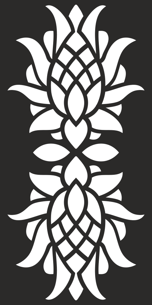 Floral Symmetrical Lattice Pattern Vector for Laser Cutting
