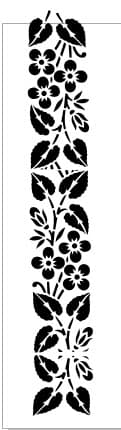 Floral Vine Border Vector Pattern for Laser Cutting DXF