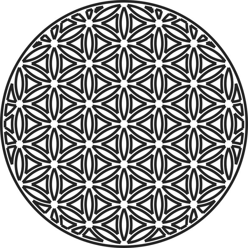 Flower of Life Sacred Geometry Mandala DXF Vector
