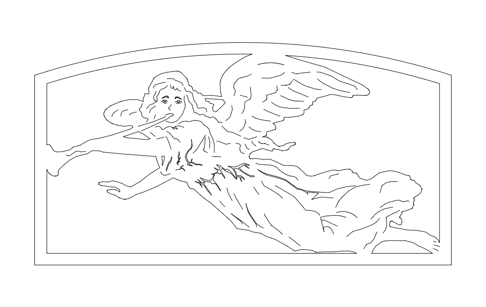 Flying Angel with Trumpet Vector Design for Laser Cutting DXF