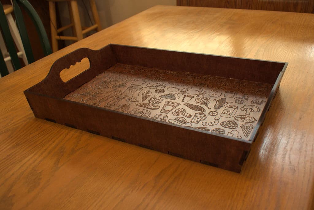 Food Pattern Serving Tray Laser Cut Vector DXF File