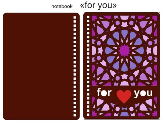 For You Mandala Notebook Cover Laser Cut Vector File