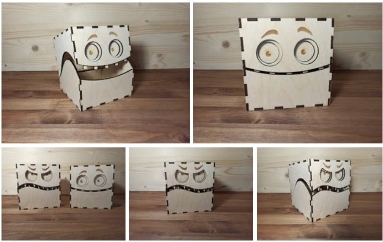 Funny Monster Face Storage Box Laser Cut Vector File