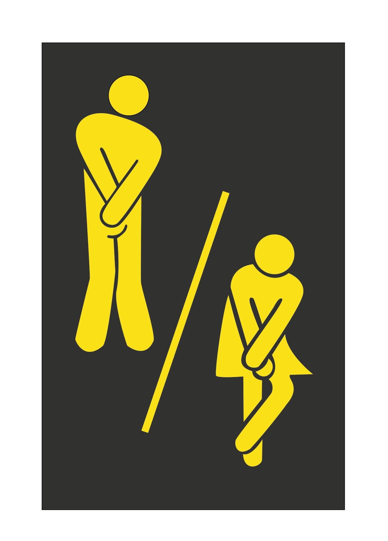 Funny Restroom Sign Vector for Laser Cutting and CNC