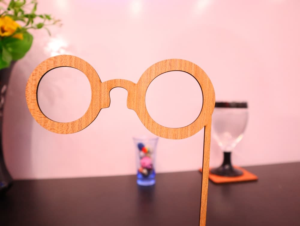 Funny Round Party Glasses Photo Booth Prop Vector DXF