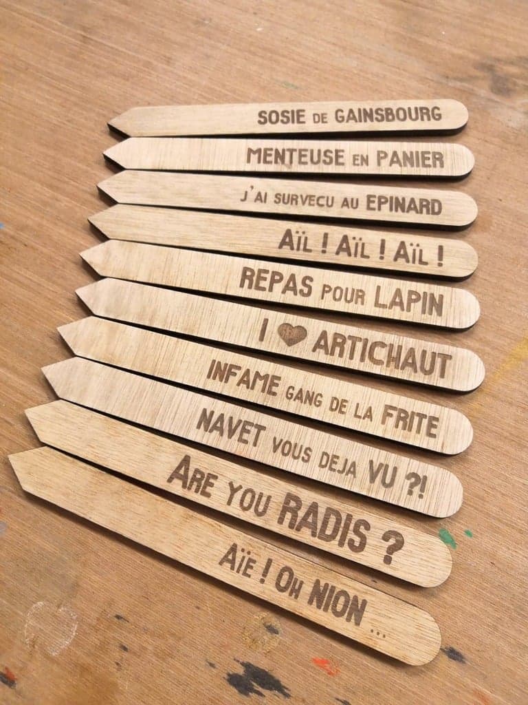 Funny Wooden Garden Markers and Plant Labels DXF Vector File