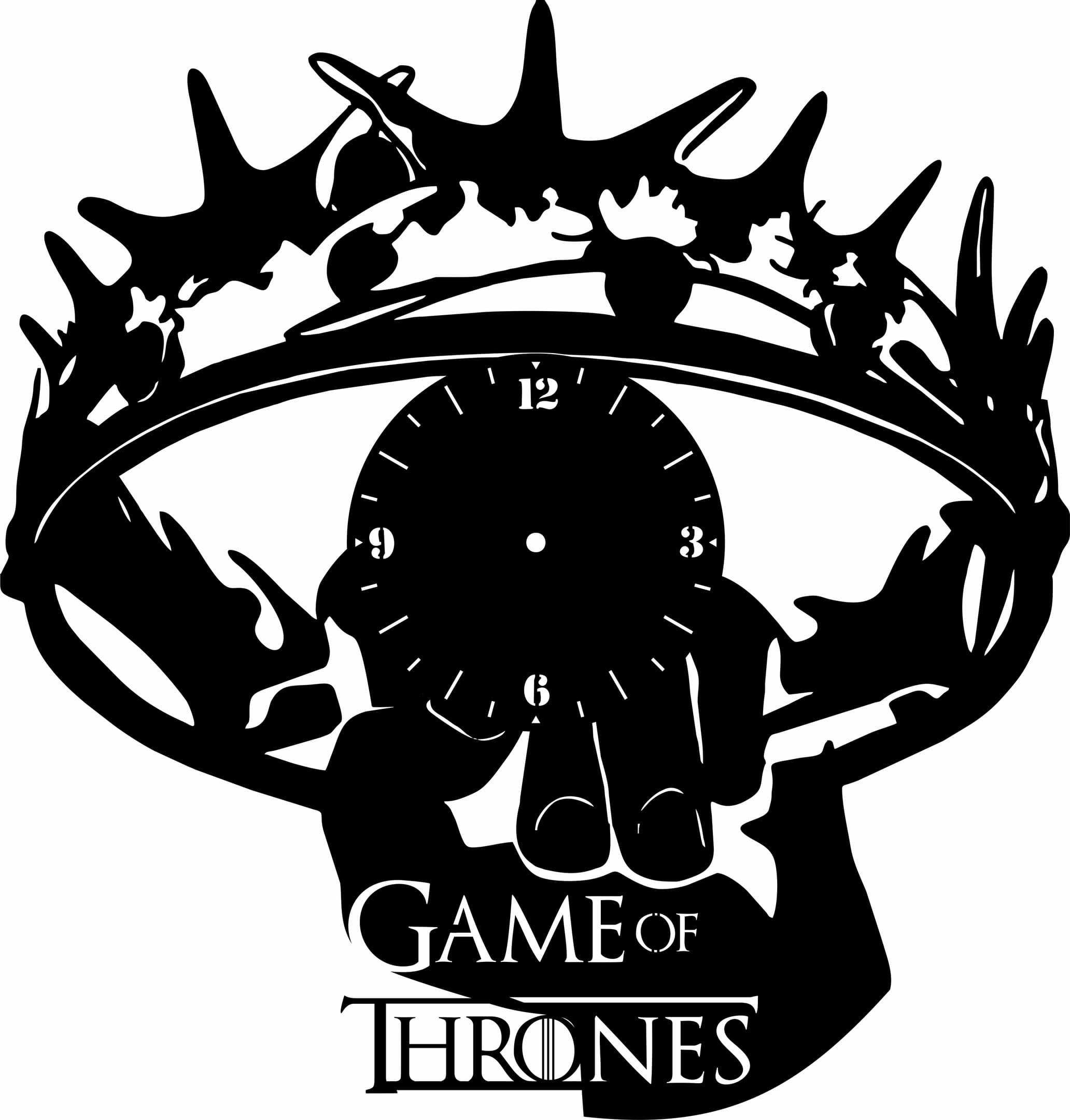Game of Thrones Crown Wall Clock Laser Cut Vector File