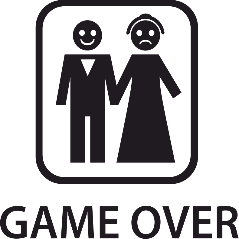 Game Over Wedding Couple Vector Design for Laser Cutting