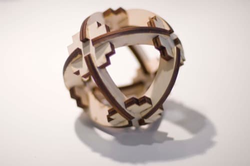 Geometric 3D Interlocking Sphere Laser Cut DXF File
