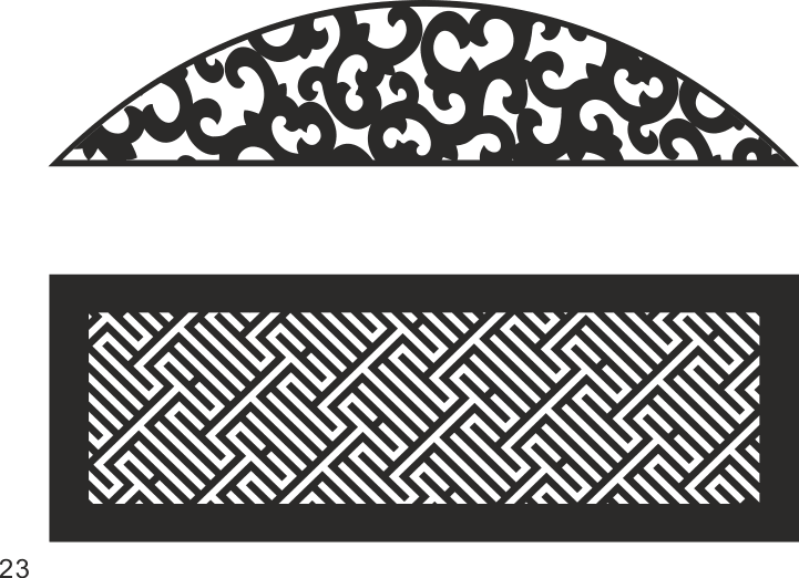 Geometric and Swirl Panel Patterns Vector for Laser Cutting