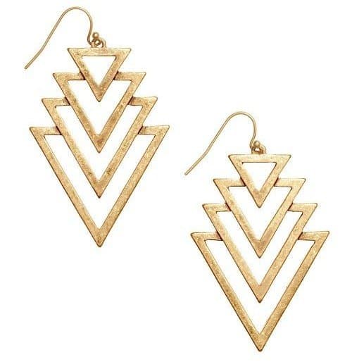 Plantilla Vectorial de Pendientes en Cascada Geométrica Art Deco DXF SVG