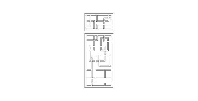 Geometric Bathroom Door Panel Vector Design (DXF)