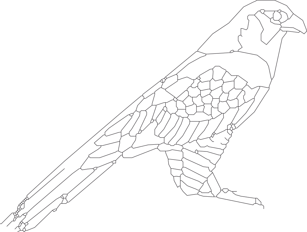 Geometric Bird Stained Glass Style Vector DXF File
