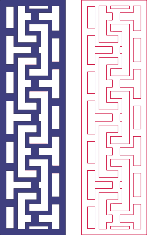 Geometric Border Decorative Panel Vector Design DXF
