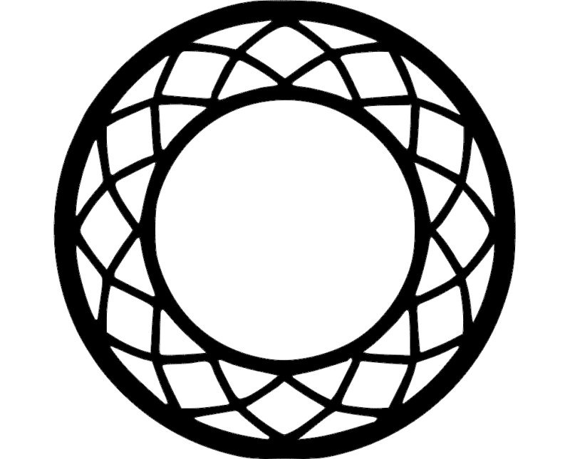 Geometric Circle Frame Lace Pattern Vector DXF File