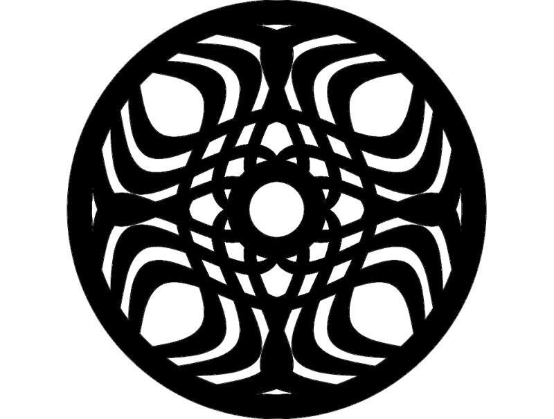 Geometric Circular Mandala Ornament DXF Vector for Laser Cutting