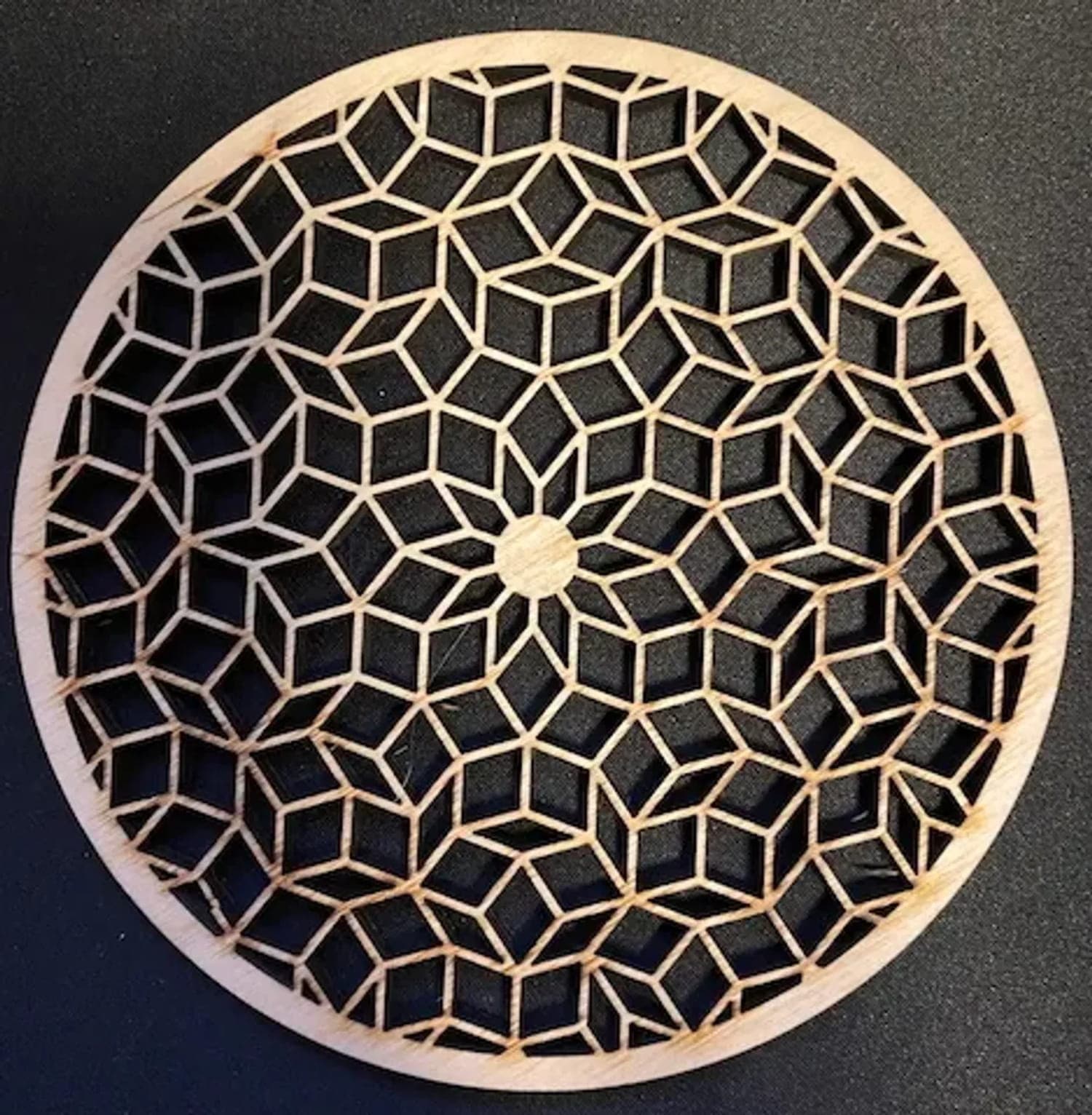 Geometric Cube Pattern Coaster Laser Cut Vector File