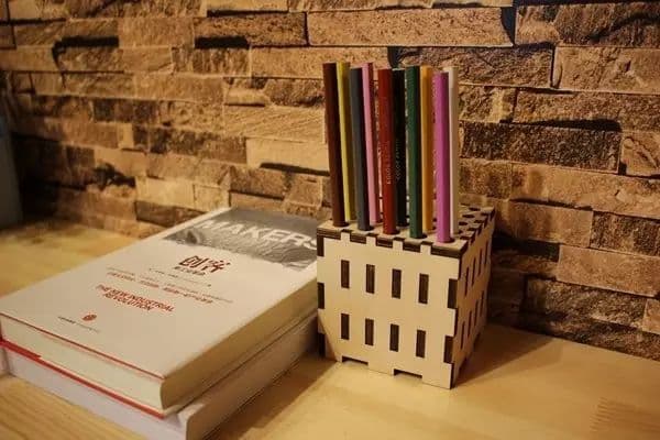 Geometric Cube Pen Holder Laser Cut File DXF