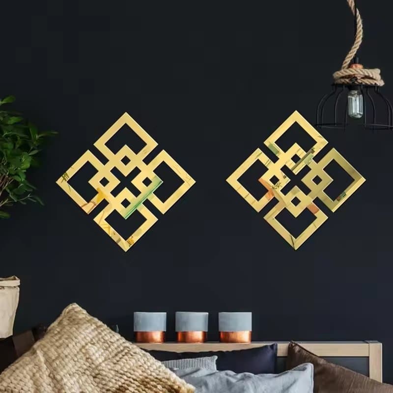Geometric Diamond Endless Knot Wall Decor Laser Cut Vector DXF