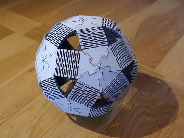 Geometric Dodecahedron Ball 3D Puzzle Laser Cut Vector File