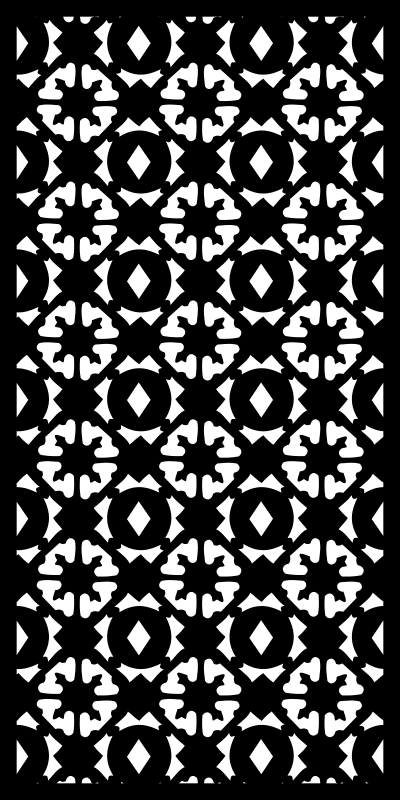 Geometric Floral Lattice Screen Vector Design (DXF/SVG)