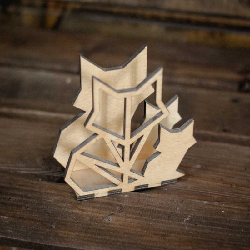 Geometric Fox Napkin Holder Laser Cut Vector File