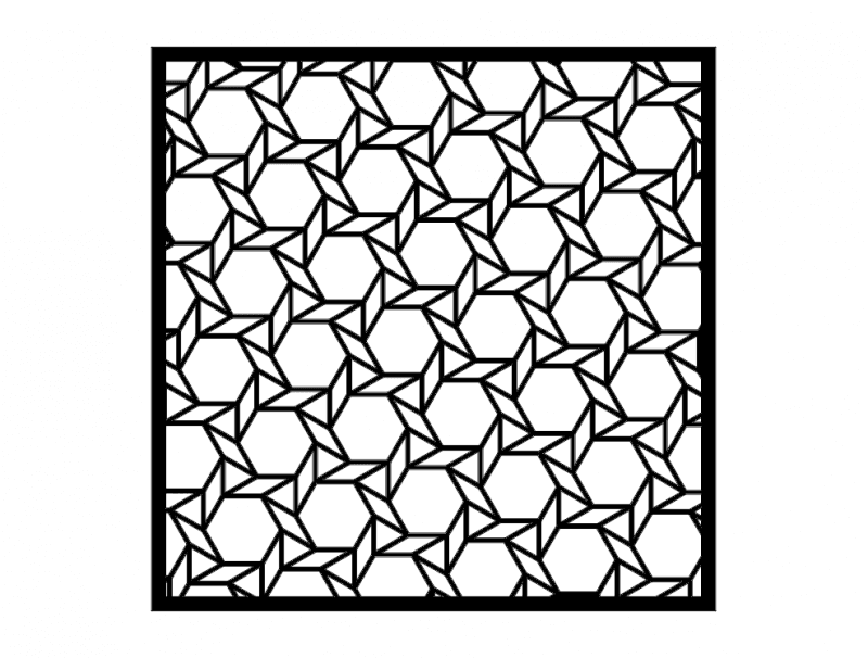 Geometric Hexagon Interlocking Pattern Vector for Laser Cutting DXF