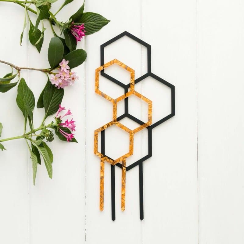 Geometric Hexagon Plant Trellis Vector File for Laser Cutting