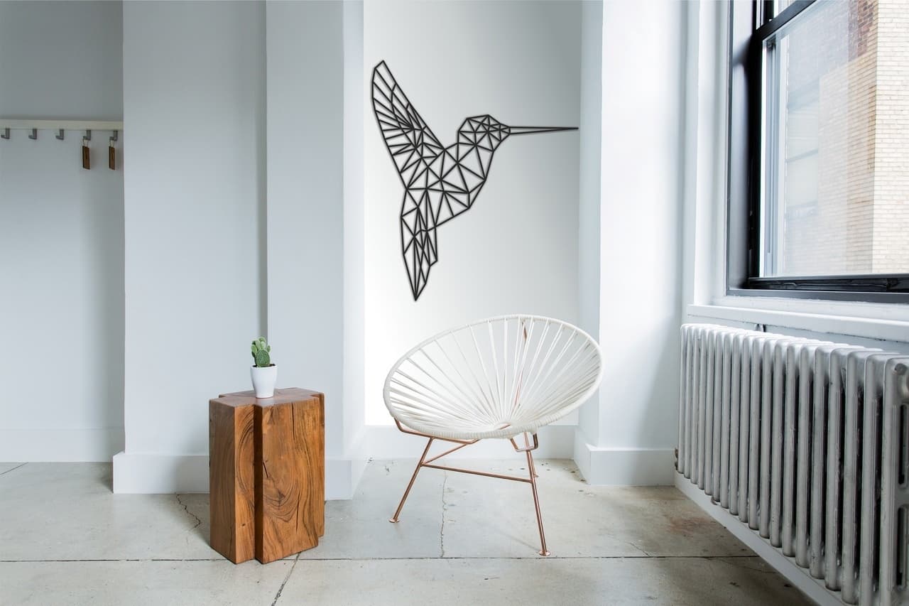 Geometric Hummingbird Wall Art Laser Cut Vector File