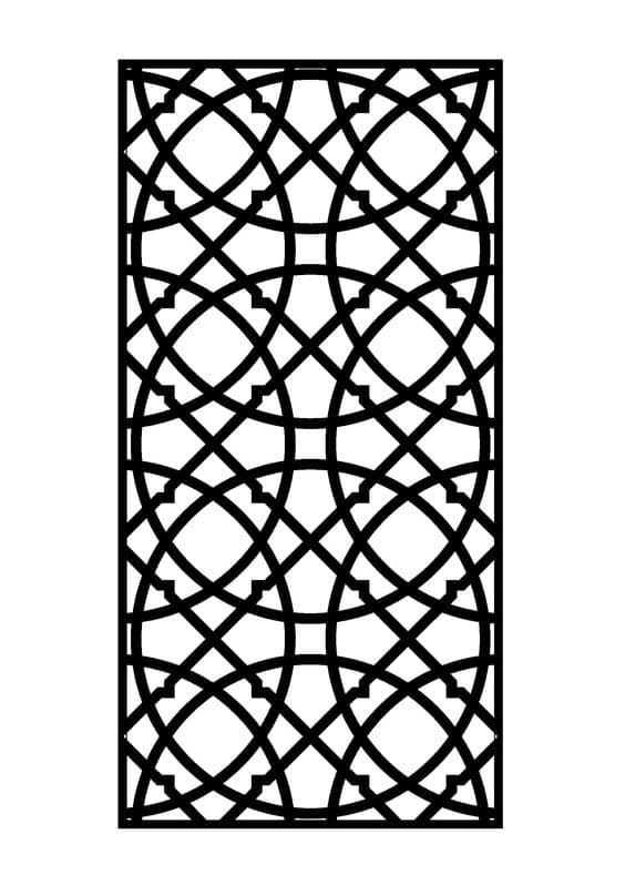Geometric Interlocking Circles Screen Panel DXF Pattern for Laser Cut