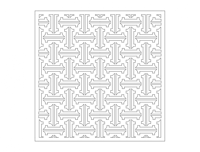 Geometric Interlocking Pattern Vector Design DXF File
