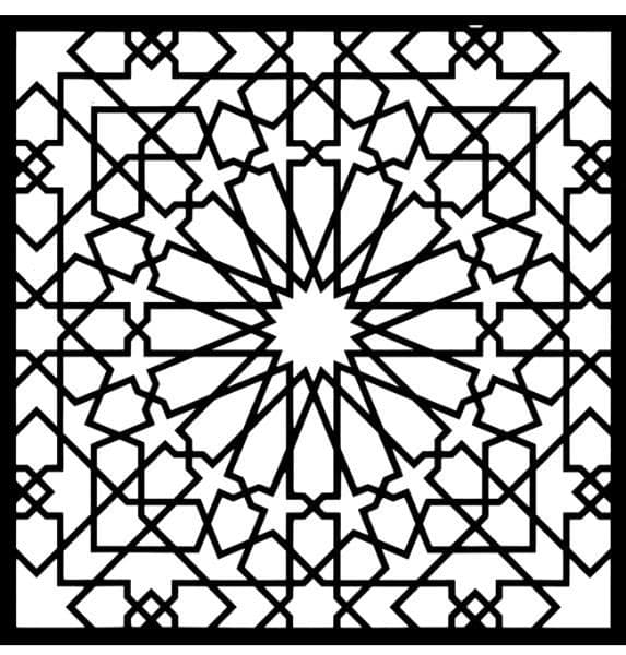 Geometric Islamic Star Pattern Vector DXF File for Laser Cutting