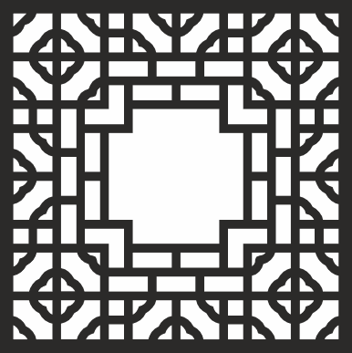 Geometric Jali Pattern Square Screen Vector File