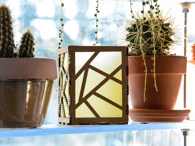 Geometric Lantern Laser Cut File Free Vector DXF