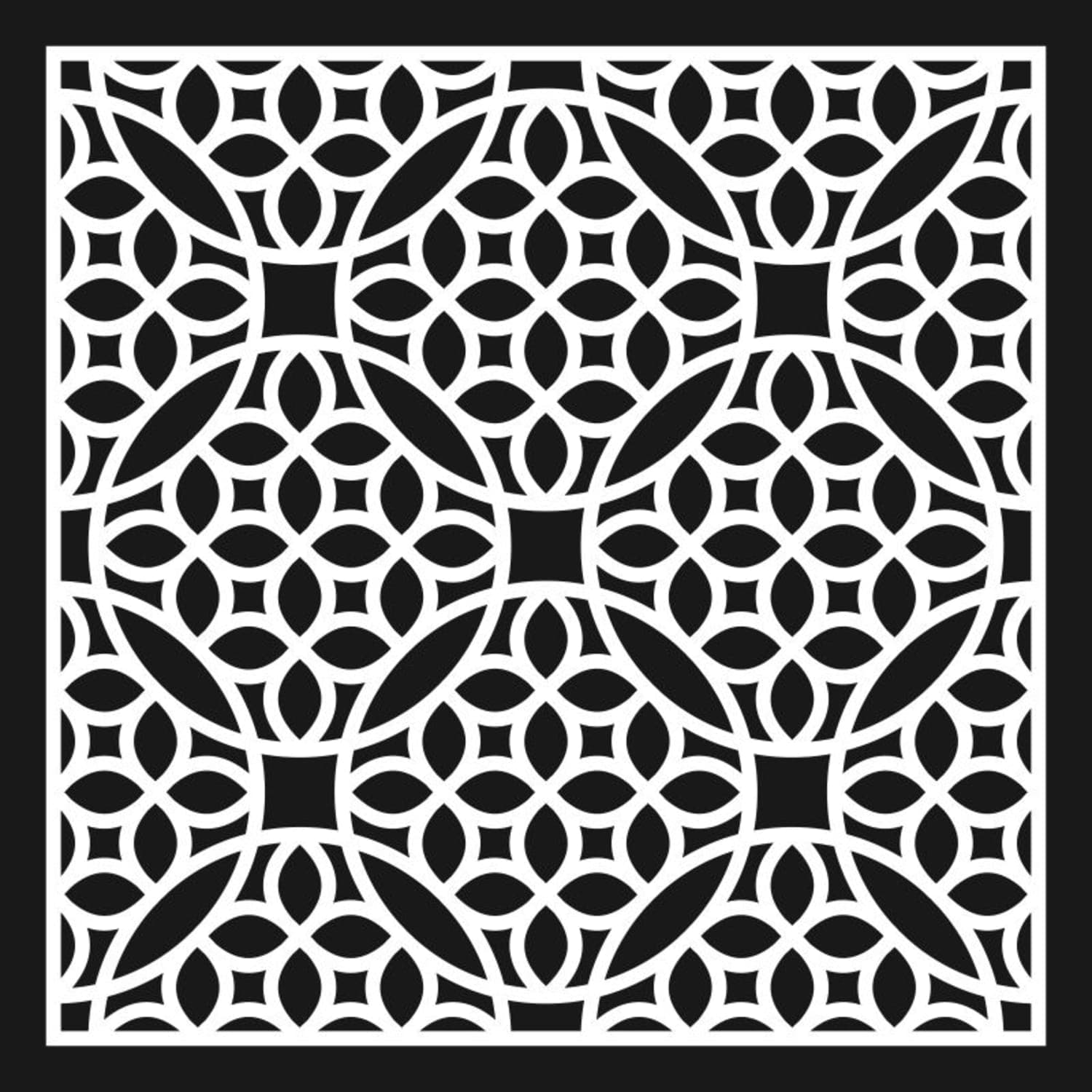 Geometric Lattice Jali Pattern Vector for CNC Laser Cutting