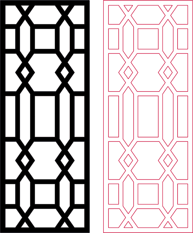 Geometric Lattice Room Divider Vector DXF File
