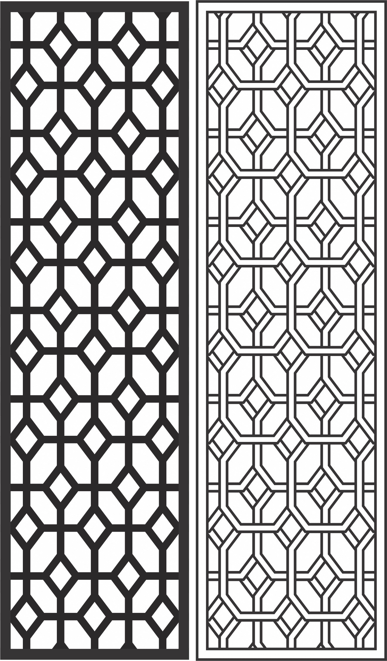 Geometric Lattice Screen Panel Vector for Laser Cutting